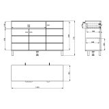 Credenza Marrone Rovere Nodi Nero un Cassetto 3 Ripiani 116x35x78h cm, Apertura Battente, Scorrevole - Uyuni