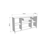 Credenza Marrone Rovere Nodi Nero un Cassetto 3 Ripiani 170x40x90h cm, Apertura Battente e Scorrevole - Settime