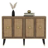 Credenza Marrone Rovere oro 2 Ripiani 4 Vani 120x30x80h cm, 4 Ante - Luino