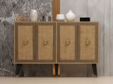 Credenza Marrone Rovere oro 2 Ripiani 4 Vani 120x30x80h cm, 4 Ante - Luino