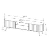 Credenza Marrone Rovere un Cassetto 2 Ripiani 196x40x51h cm, Apertura Battente, Scorrevole - Hanotofa