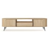 Credenza Marrone Rovere un Cassetto 2 Ripiani 196x40x51h cm, Apertura Battente, Scorrevole - Hanotofa