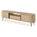 Credenza Marrone Rovere un Cassetto 2 Ripiani 196x40x51h cm, Apertura Battente, Scorrevole - Hanotofa