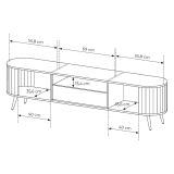 Credenza Marrone Rovere un Cassetto 2 Ripiani 196x40x51h cm, Apertura Battente, Scorrevole - Hanotofa