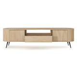 Credenza Marrone Rovere un Cassetto 2 Ripiani 196x40x51h cm, Apertura Battente, Scorrevole - Hanotofa