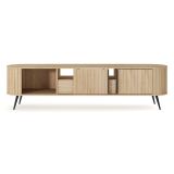Credenza Marrone Rovere un Cassetto 2 Ripiani 196x40x51h cm, Apertura Battente, Scorrevole - Hanotofa