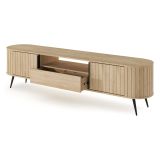 Credenza Marrone Rovere un Cassetto 2 Ripiani 196x40x51h cm, Apertura Battente, Scorrevole - Hanotofa