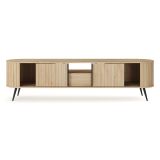Credenza Marrone Rovere un Cassetto 2 Ripiani 196x40x51h cm, Apertura Battente, Scorrevole - Hanotofa