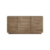 Credenza Marrone Rovere un Ripiano 3 Cassetti 182x44x90h cm, 2 Vani - Minoprio