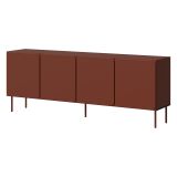 Credenza Marrone Terracotta 2 Ripiani Apertura Battente 200x42x75h cm, 4 Ante - Canino