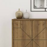 Credenza Meridian, Buffet da soggiorno, Madia da salotto, Dispensa moderna da cucina, 123x35h77 cm, Rovere