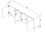 Credenza Mestrino, 190x40 h80 cm, Beige e Rovere Nodi