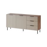 Credenza Monzuno, 156x42 h75 cm, Noce e Beige