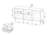 Credenza Monzuno, 156x42 h75 cm, Noce e Beige