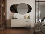 Credenza Monzuno, 156x42 h75 cm, Noce e Beige