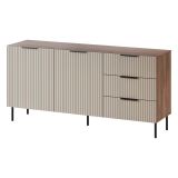 Credenza Monzuno, 156x42 h75 cm, Noce e Beige
