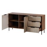 Credenza Monzuno, 156x42 h75 cm, Noce e Beige