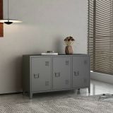 Credenza Mora, Buffet da soggiorno, Madia da salotto, Dispensa da cucina, 120x40 h73 cm, Ardesia