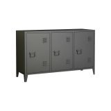 Credenza Mora, Buffet da soggiorno, Madia da salotto, Dispensa da cucina, 120x40 h73 cm, Ardesia