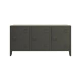 Credenza Mora, Buffet da soggiorno, Madia da salotto, Dispensa da cucina, 120x40 h73 cm, Ardesia