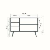 Credenza mosaico 120x36x90h cm 3 ante - Arzumia