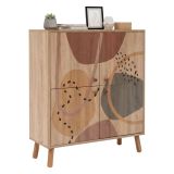 Credenza multicolore chic 95x36x111h cm 4 ante - Agyemang