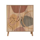 Credenza multicolore chic 95x36x111h cm 4 ante - Agyemang