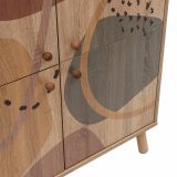 Credenza multicolore chic 95x36x111h cm 4 ante - Agyemang