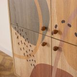 Credenza multicolore chic 95x36x111h cm 4 ante - Agyemang