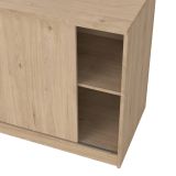 Credenza Nathalie, Buffet da soggiorno, Madia da salotto, Dispensa da cucina, 50x119 h76 cm, Rovere