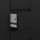 Credenza nera 120x50x90h cm 2 ante e 4 cassetti - Angelika
