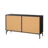 Credenza nera 138x39x76h cm 6 cassetti - Begawan