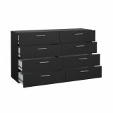 Credenza nera 140x40x81h cm 8 cassetti - Urduja