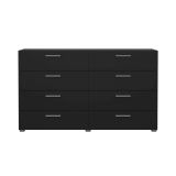Credenza nera 140x40x82h cm 8 cassetti - Aligon