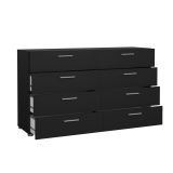 Credenza nera 140x40x82h cm 8 cassetti - Aligon
