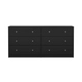 Credenza nera 143x30x68h cm 6 cassetti - Rick