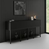 Credenza nera 150x30x80h cm 2 ante - Basilia