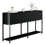 Credenza nera 150x30x80h cm 2 ante - Basilia