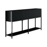 Credenza nera 150x30x80h cm 2 ante - Basilia