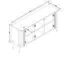 Credenza nera 150x39x80h cm 3 ante - Susegana