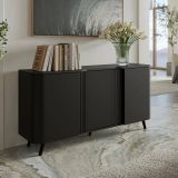 Credenza nera 150x42x70h cm 3 ante - Loreo