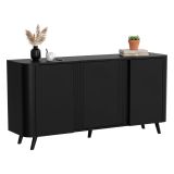 Credenza nera 150x42x70h cm 3 ante - Loreo