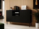 Credenza nera 150x42x82h cm 2 ante e 1 cassetto - Malo