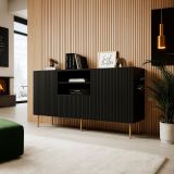 Credenza nera 150x42x82h cm 2 ante e 1 cassetto - Stornara