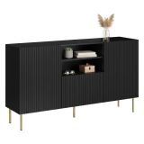 Credenza nera 150x42x82h cm 2 ante e 1 cassetto - Stornara