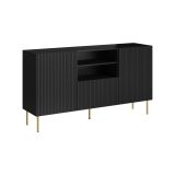 Credenza nera 150x42x82h cm 2 ante e 1 cassetto - Stornara
