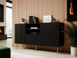 Credenza nera 150x42x82h cm 2 ante e 1 cassetto - Stornara