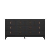 Credenza nera 159x38x79h cm 8 cassetti - Kovsova