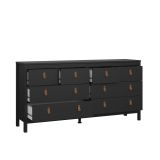 Credenza nera 159x38x79h cm 8 cassetti - Kovsova