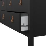 Credenza nera 159x38x79h cm 8 cassetti - Kovsova